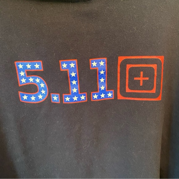 5.11 Tactical Medium Navy Medium stars Logo Hoodie red white blue patriotic - Picture 3 of 11
